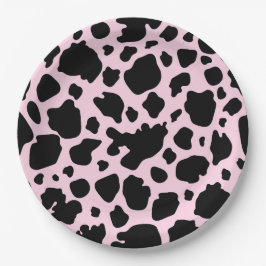 牛プリントオンプレジデントピンク ペーパープレート