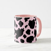 牛プリントオンプレジデントピンク マグカップ (正面右)