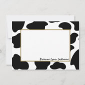 牛プリントフラットノートカード ノートカード (裏面)