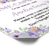 牛プリントフローラ誕生日時間カプセル標識 ポスター (角)