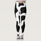 牛プリントブラック&ホワイトハロウィーン レギンス (正面)
