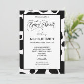 牛プリントベビーシャワー招待状 招待状 (スタンド正面)