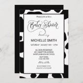 牛プリントベビーシャワー招待状 招待状 (正面/裏面)