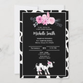 牛プリントベビーシャワー招待状 招待状 (正面)