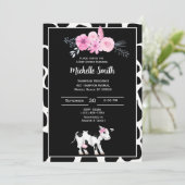 牛プリントベビーシャワー招待状 招待状 (スタンド正面)