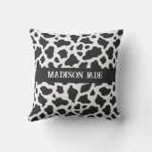 牛プリントモノグラムミニマルアニマルプリント クッション (裏面)