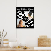 牛プリント写真ポスター卒業 ポスター (キッチン)