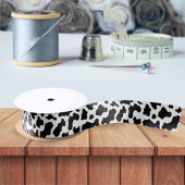 牛プリント女性のカーボーイカントリーファーム動物 サテンリボン