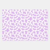 牛プリント女性のカーボーイ動物パターンピンクブラックパープル ラッピングペーパーシート (正面3)