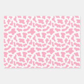 牛プリント女性のカーボーイ動物パターンピンクブラックパープル ラッピングペーパーシート (正面2)