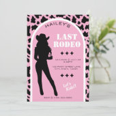 牛プリント女性のカーボーイ結婚ズピンクバチェロレッテ 招待状 (スタンド正面)
