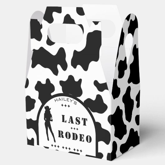 牛プリント女性のカーボーイ結婚バチェロレッテ フェイバーボックス (オープン)