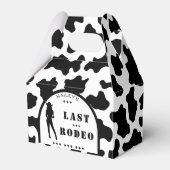 牛プリント女性のカーボーイ結婚バチェロレッテ フェイバーボックス (正面サイド)