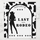 牛プリント女性のカーボーイ結婚バチェロレッテ ワインラベル (シングルラベル)
