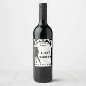 牛プリント女性のカーボーイ結婚バチェロレッテ ワインラベル (正面)