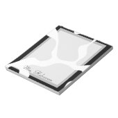 牛プリント白黒先生メモ帳 ノートパッド (回転)