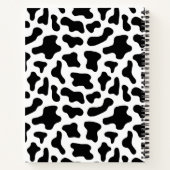 牛プリント白黒名前をカスタムする ノートブック (裏面)