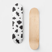 牛プリント白黒 スケートボード (正面)