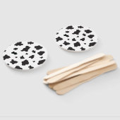 牛プリント白黒 ハンドファン (組立なし)