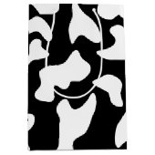 牛プリント白黒 ミディアムペーパーバッグ (正面)