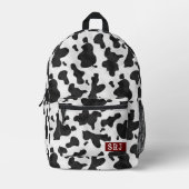 牛プリント西部動物の斑点のパターンモノグラムの プリントバックパック (正面)