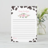 牛プリント誕生日タイムカプセルノートメッセージカード サンキューカード (スタンド正面)