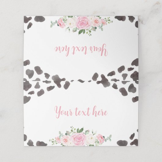 牛プリント誕生日パーティー座席表 プレイスカード (外部開封)