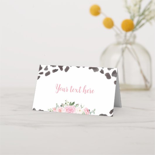 牛プリント誕生日パーティー座席表 プレイスカード (裏面)