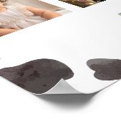 牛プリント誕生日フローラ写真マイルストーンポスター ポスター (角)