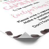 牛プリント誕生日時間カプセル標識 ポスター (角)