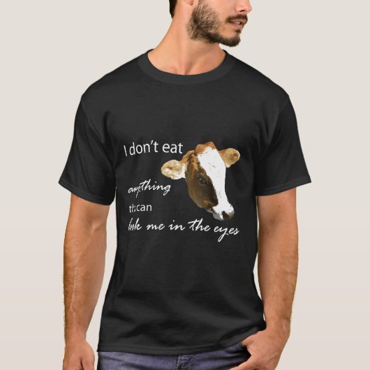 牛プリント ビーガン ヴィーガンTシャツ Tシャツ (正面)