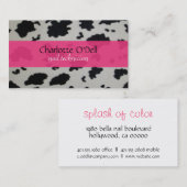 牛プリント; ピンク 名刺 (正面/裏面)