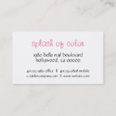 牛プリント; ピンク 名刺 (裏面)