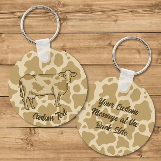 牛プロファイルキーチェーン キーホルダー