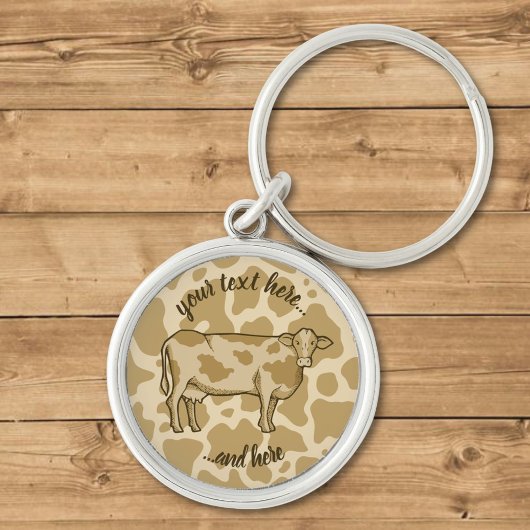 牛プロファイルキーチェーン キーホルダー