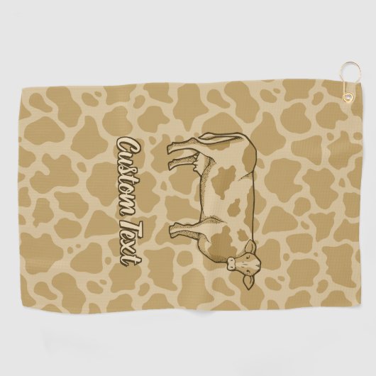 牛プロファイル用ゴルフタオル ゴルフタオル (横)