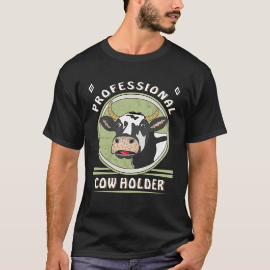 牛プロフェッショナル牛ホルダー農家牛 Tシャツ (正面)