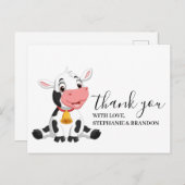 牛ベビーかわいいサンキューカード ポストカード (正面/裏面)