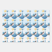 牛ベビー包装紙フラットシートセット3 ラッピングペーパーシート (正面3)