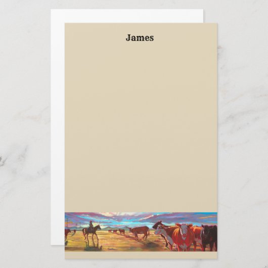 牛ペーパー文房具をカスタマイズ 便箋 (正面/裏面)