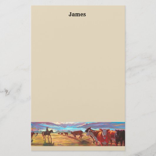 牛ペーパー文房具をカスタマイズ 便箋 (正面)