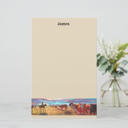 牛ペーパー文房具をカスタマイズ 便箋 (スタンド正面)