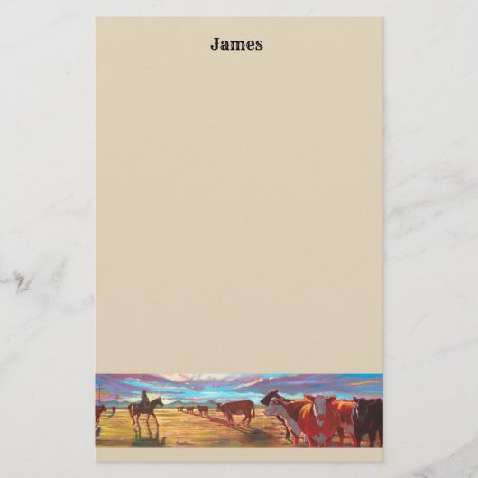 牛ペーパー文房具をカスタマイズ 便箋 (正面)