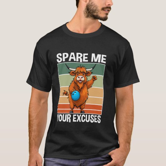牛ボウリングクルーボウラー許さない動物ボウリング Tシャツ (正面)