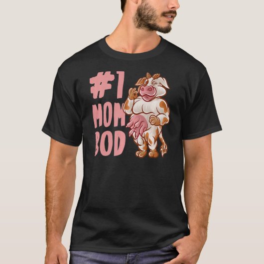 牛ママ 最高のママ ボディ マミー ママ 牛母さん 母の日 Tシャツ (正面)