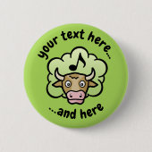 牛メタンカートゥーンボタン 缶バッジ (正面)