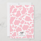 牛モダンプリントとピンクのフローラ赤ちゃんシャワー 招待状 (裏面)