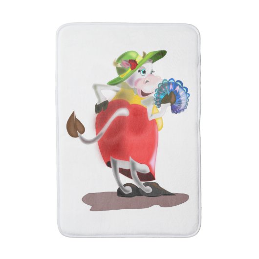 牛モダン風呂マット – あなたの色 – 文字 バスマット (正面縦)