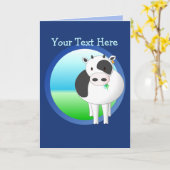 牛モーグリーティングカード カード (黄色い花)