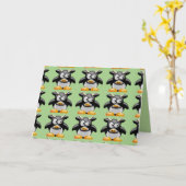 牛モーグリーティングカード カード (黄色い花)